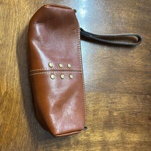 Brown Leather Wristlet